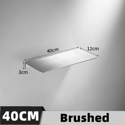 Black/ Chrome Bathroom Shelf Thicken Stainless Steel Corner Shelves Towel Rack Shampoo Holder Kitchen Storage Rack 20/30/40/50cm