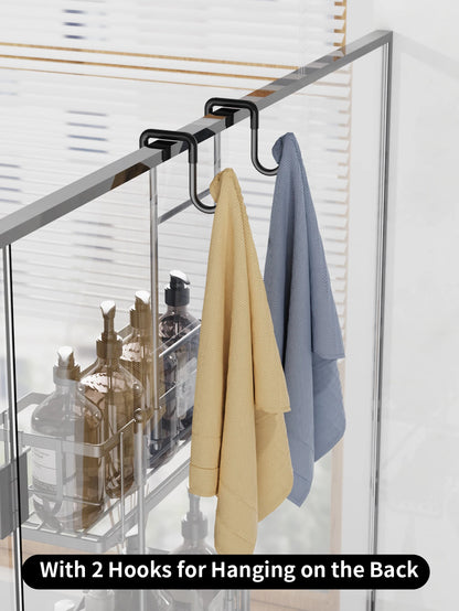 Over the Door Hanging Shower Caddy No-Drill Removable Bathroom Organizer Storage Rack for Shower Gel Soap Towels