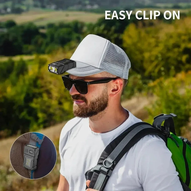 MINI USB Rechargeable LED Flashlight Portable Tail Magnet Work Light Super Bright Camping Lantern Side COB Emergency Torch Light