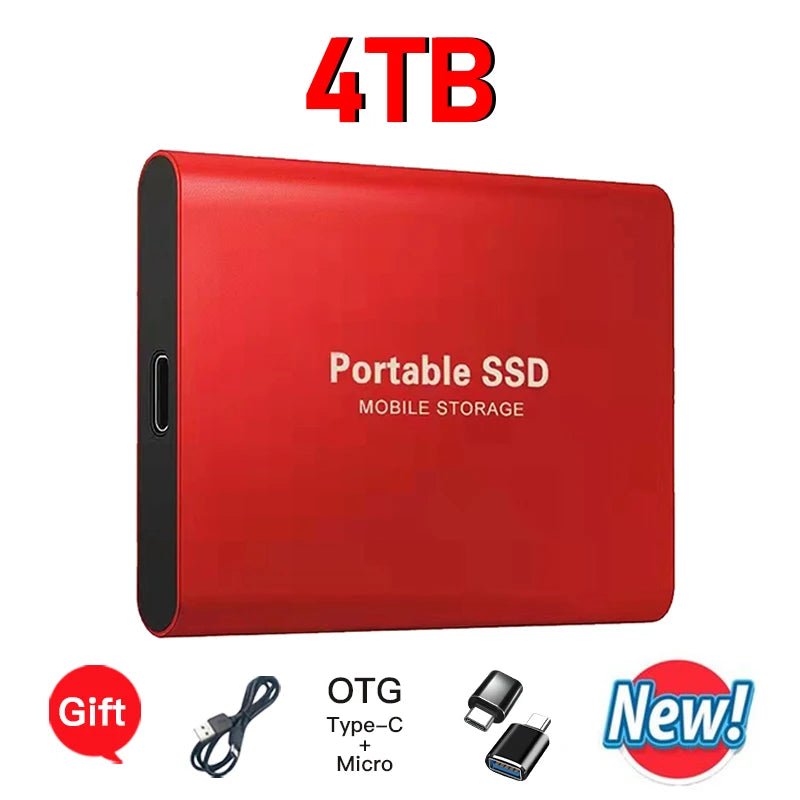 16TB Mass Storage Portable SSD 1TB 2TB 4TB 8TB USB3.2 External Hard Drive High Speed Solid Disk for All Devices