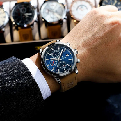 POEDAGAR Luxury Trendy Man Watch Date Waterproof Luminous Chronograph Men Watch Sports Male Stylish Leather Men's Quartz Watches