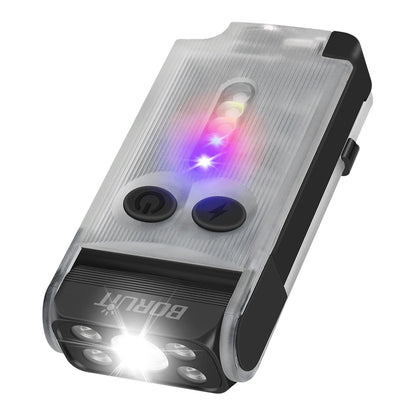 BORUiT V30 900LM UV LED EDC Flashlight Type-C Rechargeable Power Bank Work Light with Magnetic Buzzer Camping Pocket Lantern