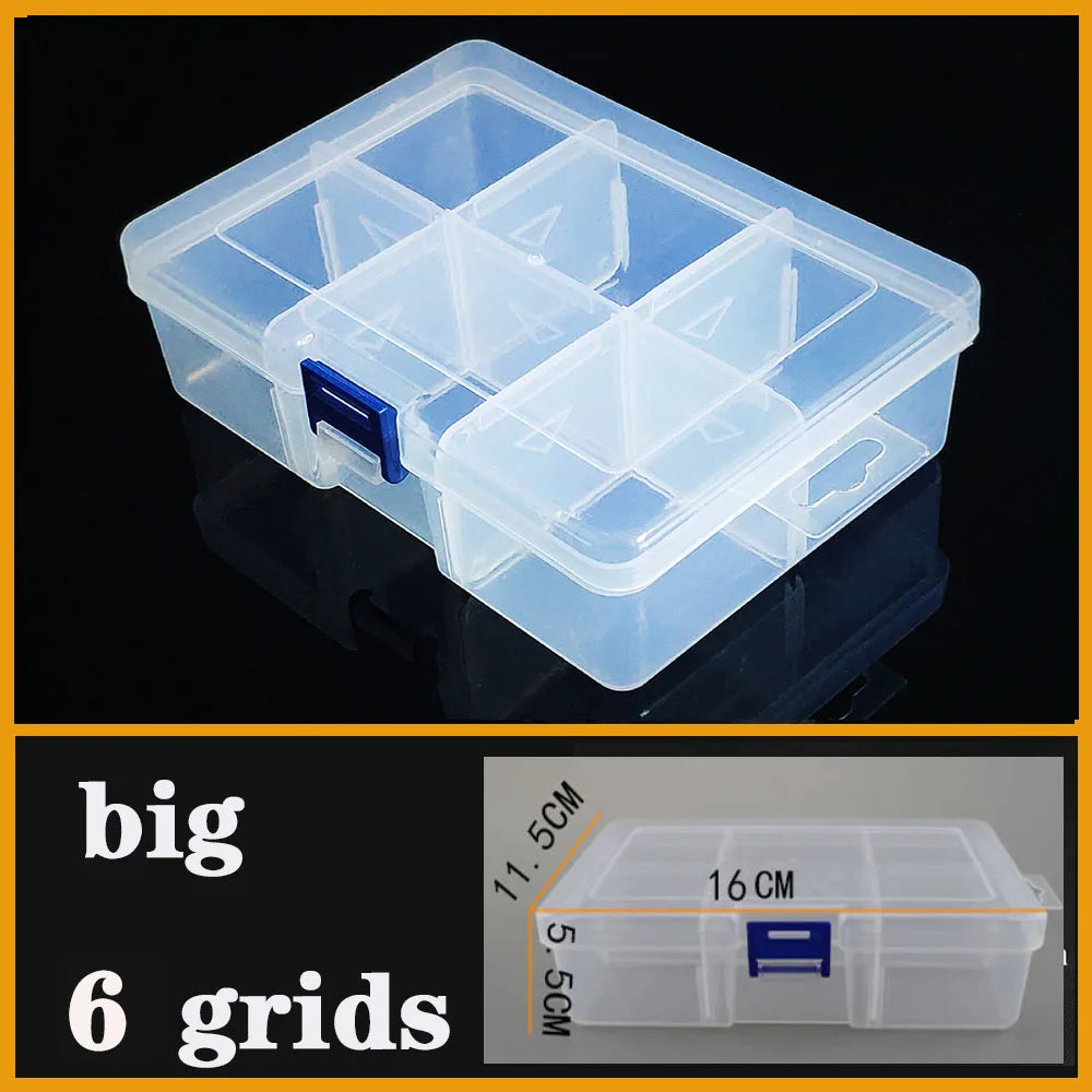 Transparent Plastic Screw Compartment Box – Jewelry, Earring & Tool Storage Organizer