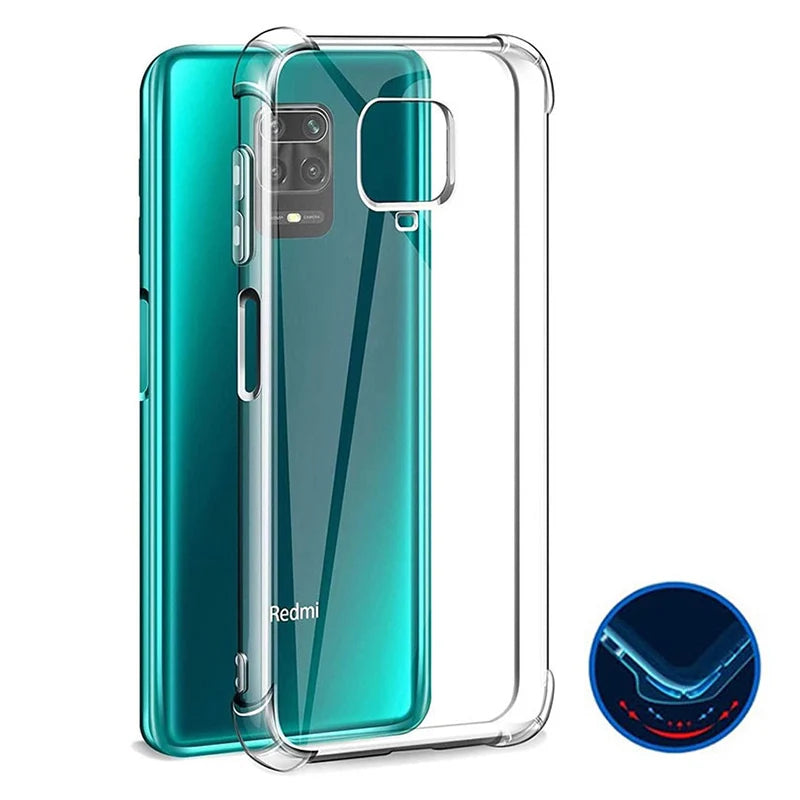 Airbag Thick Shockproof TPU Clear Case For Xiaomi Redmi Note 9 9s Note9 Pro Silicone Transparent Soft Cover Cases