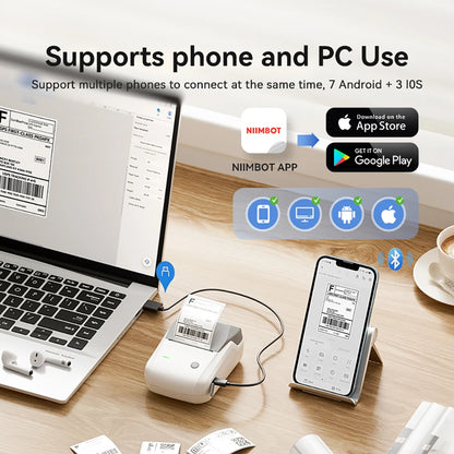 Niimbot B1 Wireless Thermal Label Printer Food Tag Barcode Price Small Business 20-50mm Print Width Label Machine for Home