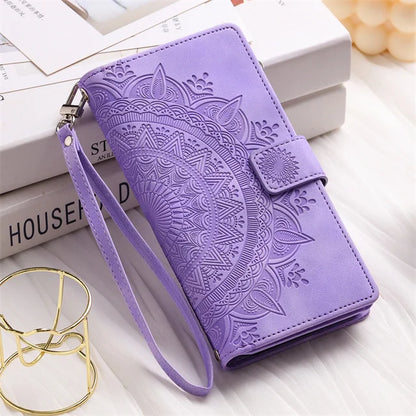Leather Flip Case For Samsung Galaxy S26 S25 S23 S24 Ultra S22 S21 Plus S20 FE + Note 20 10 9 Card Wallet Embossing Phone Bag