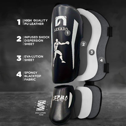 Lekaro Adult Professional Fighting Leg Guards Boxing Shin Guards Fighting Protective Gear Instep Protection Fighting Equipment