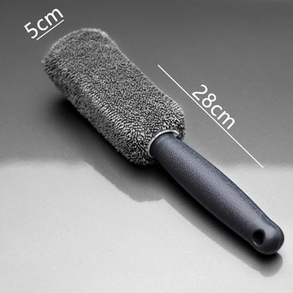 Microfiber Car Wheel & Tire Rim Cleaning Brush with Towel