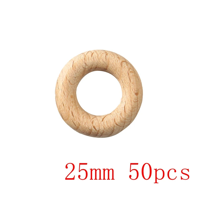 Let‘s Make 50pcs  Wooden Rings DIY Customize Logo 98/70/55/40mm Smooth Surface Natural Maple Wood Rodent Baby Teething Bpa Free