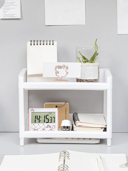 2-Tier PP Desktop Storage Rack – Desk Organizer