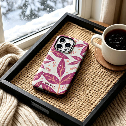 Purple Tone Stripe Heart Bumper Case Dual Layer for iPhone 17 16 15 14 Plus 13 Pro Max Shockproof Hard PC Cover