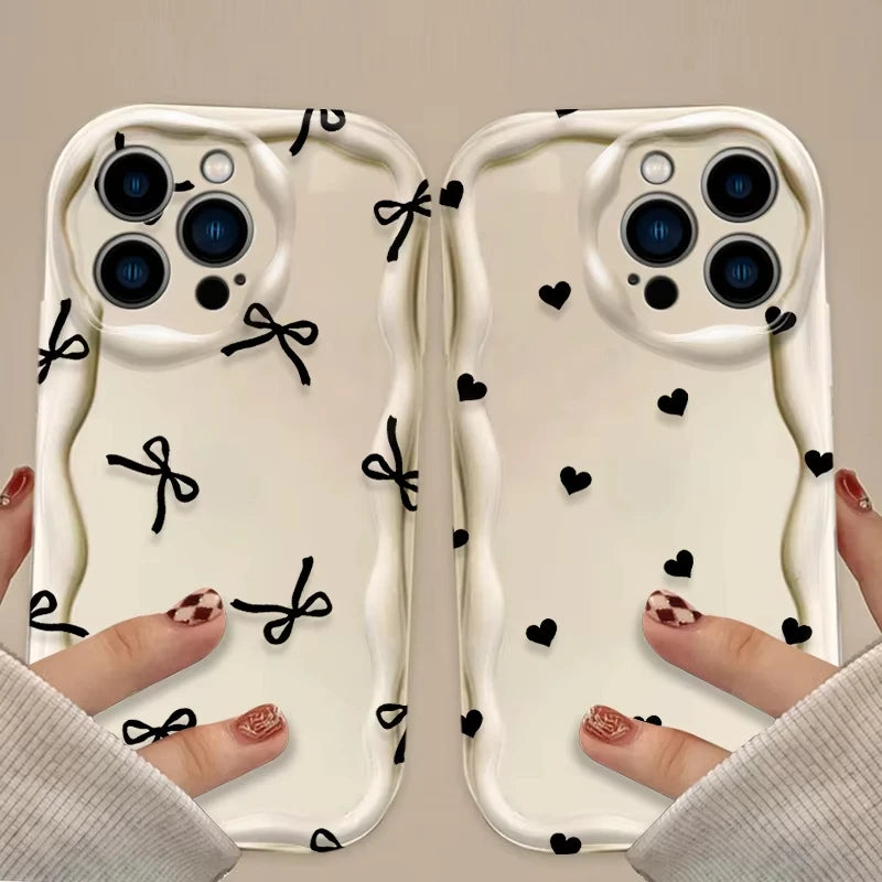 Bowknot Heart iPhone Case – Shockproof Silicone Cover