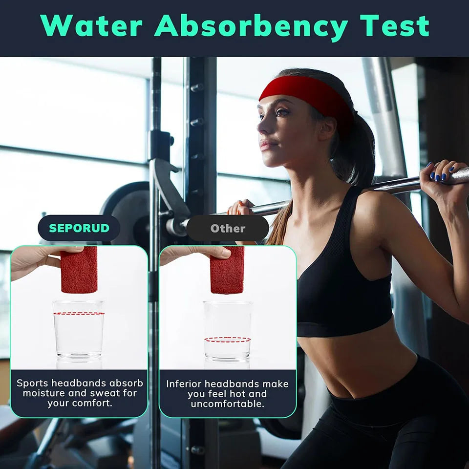 AOLIKES 1PCS Sweatbands Sports Headband - Terry Cloth Moisture-Wicking Sports Towel Headband for Tennis,Basketball,Running,Gym