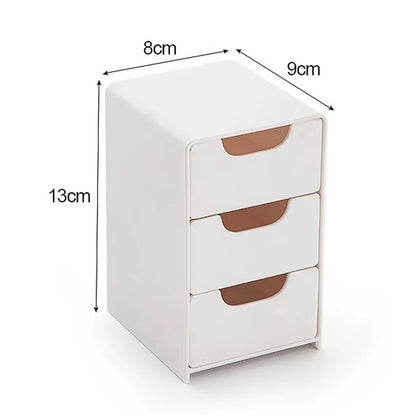 Desktop Storage Box For Makeup Jewelry Mini Large Capacity Jewelry Box Multifunctional 3-Tier Desk Organizer With Drawers