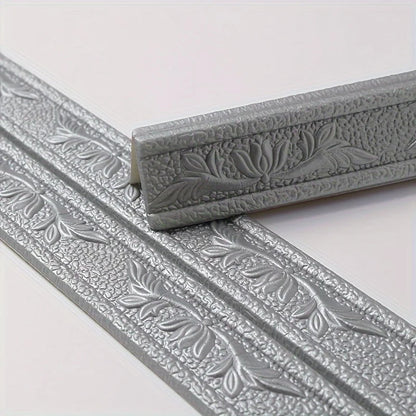 230cm Foam Wall Edge Strip Stickers Can be folded in half Self-Adhesive Waterproof Baseboard Corner Waist Line Sticker HomeDecor