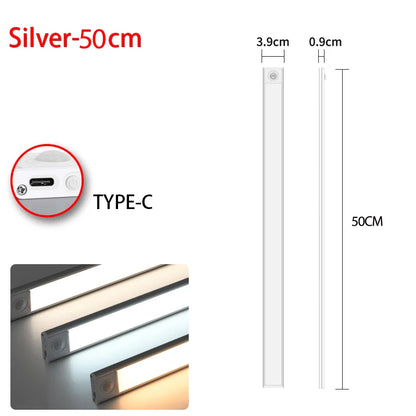 LED Motion Sensor Under-Cabinet Light — USB Rechargeable