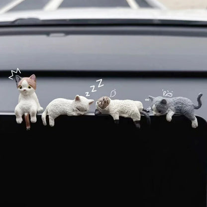 Sleeping Cat Car Ornament – PVC Dashboard & Console Decor