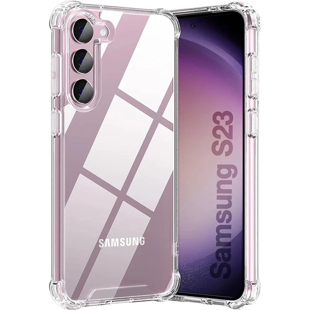 Shockproof Soft Clear TPU Case For Samsung Galaxy S25 S24 S23 S21 FE S22 Plus Ultra Cover For Samsung A13 A26 A56 A36 A54 A53