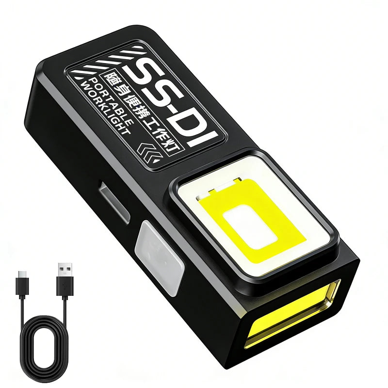 Mini COB LED Flashlight USB C Rechargeable Powerful Work Light  with Clip Magnet Waterproof EDC Camping Walking Pocket Lamp