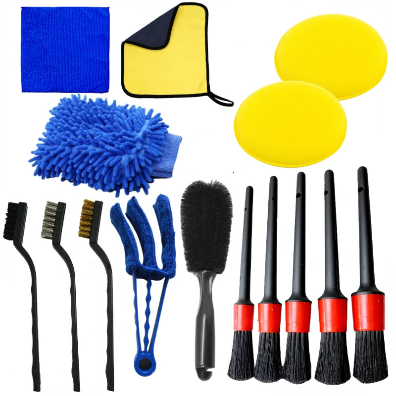 Car Detailing Brush Set – 15-Piece Auto Vent & Gap Cleaning Kit