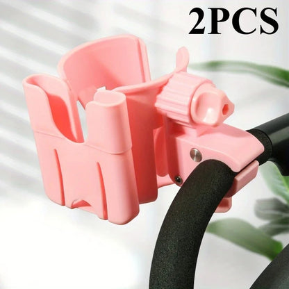 2-in-1 Universal Stroller Water Cup Holder With Phone Holder, Universal Bottle Holder For Wheelchair stroller Accessories