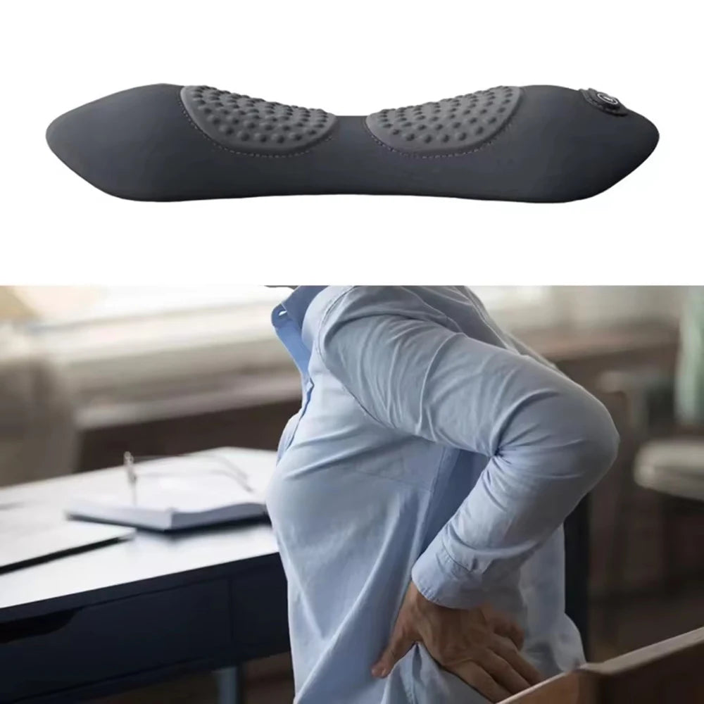 Heated Vibration Lumbar Massage Pillow – Back Pain Relief
