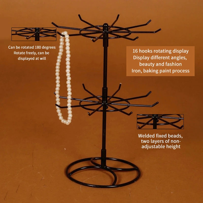 Rotating 2-Tier Jewelry Display Stand