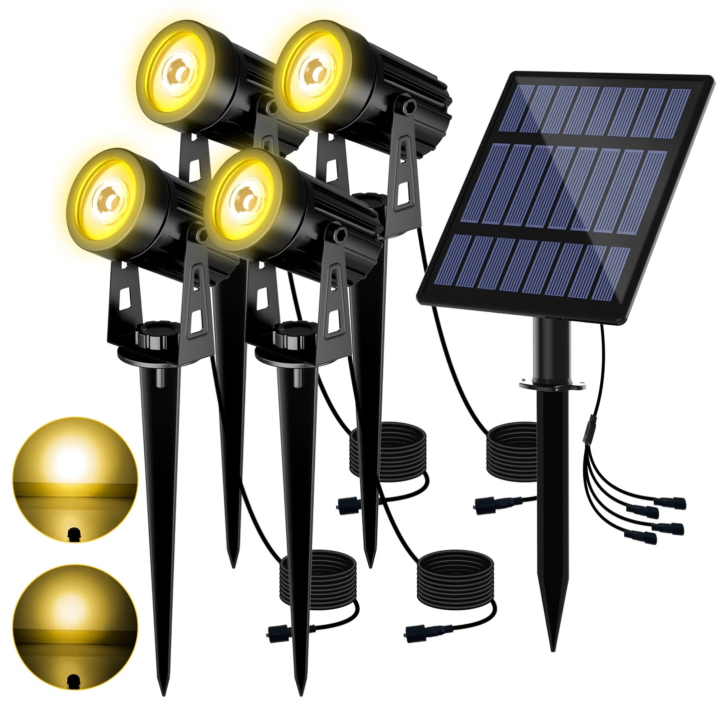 3000K/RGB Solar LED Light Outdoor Solar Spotlight Solar Garden Light Outdoor IP65 Waterproof Solar Power Light Wall Light