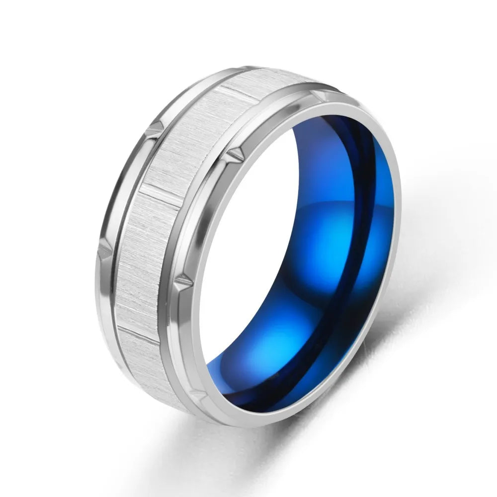 Stainless Steel Tungsten Ring – Unisex 8mm Brushed Wedding Band for Men & Women (6 Colors)