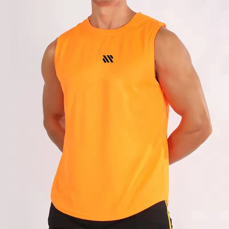 Men's Bodybuilding Vest Gym Workout Mesh Fitness Sleeveless shirt Running Tank Top Stringer Single Shirt Summer Sport Vest Men