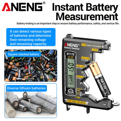 Universal Battery Tester ANENG BT173 Battery Detector Test C D AA AAA N 9V Cell Button Meter Visual Display Testing Tester Tools
