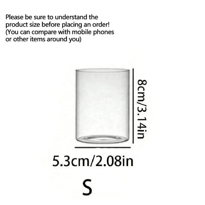 Clear Cylinder Glass Candle Holder Pillar High Borosilicate Glass Candle Holder Vase Wedding Party Decor(Candles Not Included)