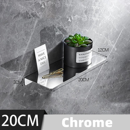 Black/ Chrome Bathroom Shelf Thicken Stainless Steel Corner Shelves Towel Rack Shampoo Holder Kitchen Storage Rack 20/30/40/50cm