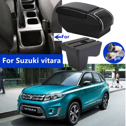 For Suzuki Vitara Armrest Box Double Layer Car Armrest Box Central Storage Box Interior Dedicated Retrofit Car Accessories