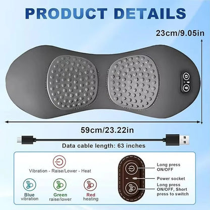 NEW 3-in-1 Back Massager with Relief Bed Sleeping Shiatsu Deep Tissue Portable Shoulder Lower Back Pain Relief Waist Massager