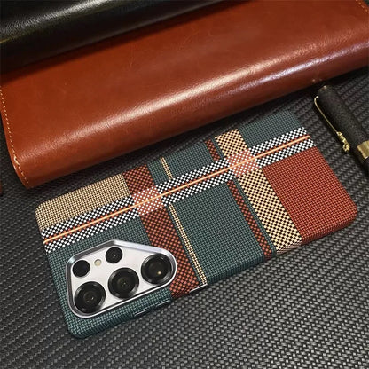 For Samsung Galaxy S26Ultra S26 S25 S24 S23 Ultra Plus Carbon Fiber Texture MagSafe Case Wireless Charging Alloy Lens Hard Cover