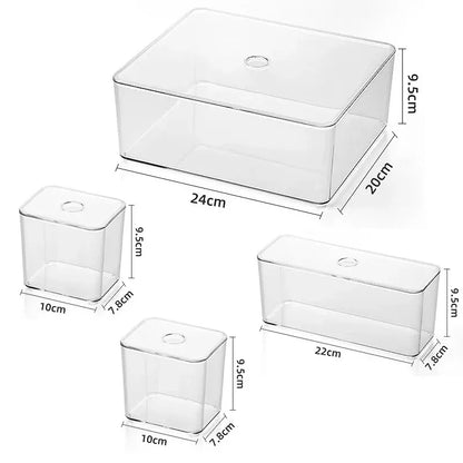 Clear Drawer Organizer Sets Acrylic Box Plastic Storage Box Stationery Makeup Organizer Boxes Transparent Storage Box Bins