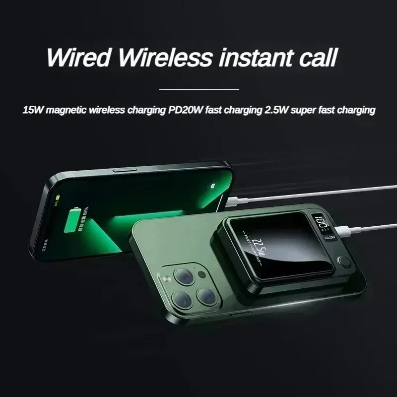 Lenovo Magnetic Wireless Power Bank 500000mAh PD22.5W Large Capacity Fast Charging External Battery For iphone Samsung Xiaomi
