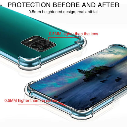 Airbag Thick Shockproof TPU Clear Case For Xiaomi Redmi Note 9 9s Note9 Pro Silicone Transparent Soft Cover Cases