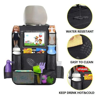 Car Back Seat Organizer with Tablet Holder and Kick Mat Protection