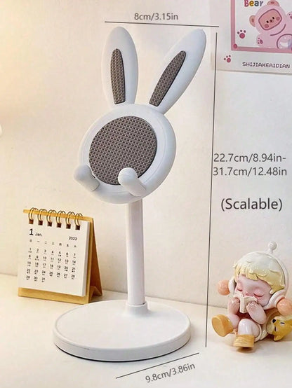 Adjustable Foldable Rabbit Shaped Phone Holder For Bathtub Phone Holder for Desk Lovely Rabbit Ear Cell Phone Stand For iPhone Samsung Universal Adjustable Phone Stand