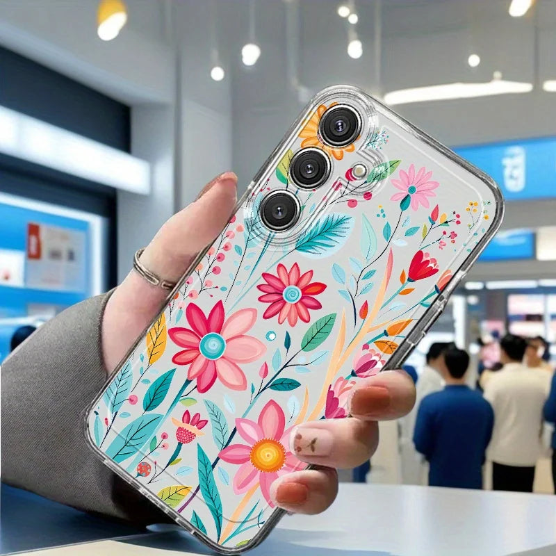 Flowers Vine Clear Case For Samsung S25 Ultra S26 S24 FE S23 Plus S22 S21 A57 A56 5G A55 A54 A53 A52S A37 A36 A35 A26 Case Cover