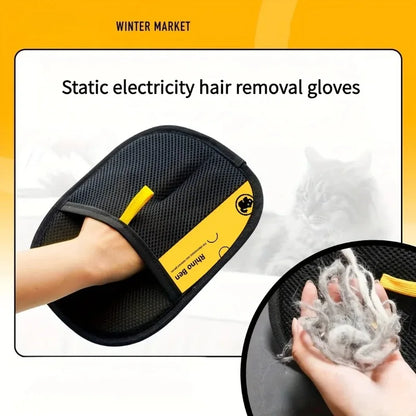2 Pieces Double Sided Pet Grooming Gloves Fur Absorb Cleaning Mitt Practical Cat Hair Care Tool For Daily Pet Combing