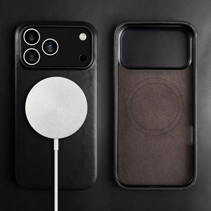 Vintage Oil Wax Full Covered Genuine Leather Case For Iphone 17 Pro Max 16 15 14 13 12 11 for Magsafe Magnetic Phone Cover Cases