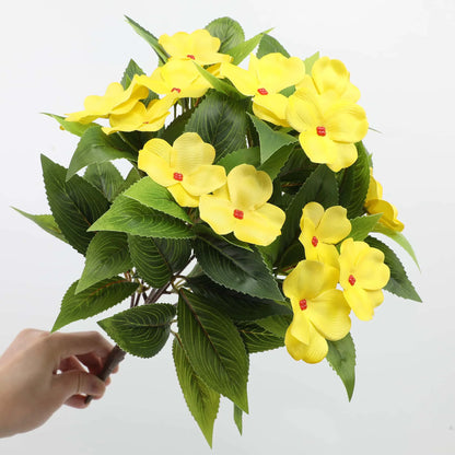 1/2/6PCS Artificial Flowers, Realistic Faux Balsam, Lifelike Stems, UV Resistant for Home Hotel  Indoor Outdoor Decor
