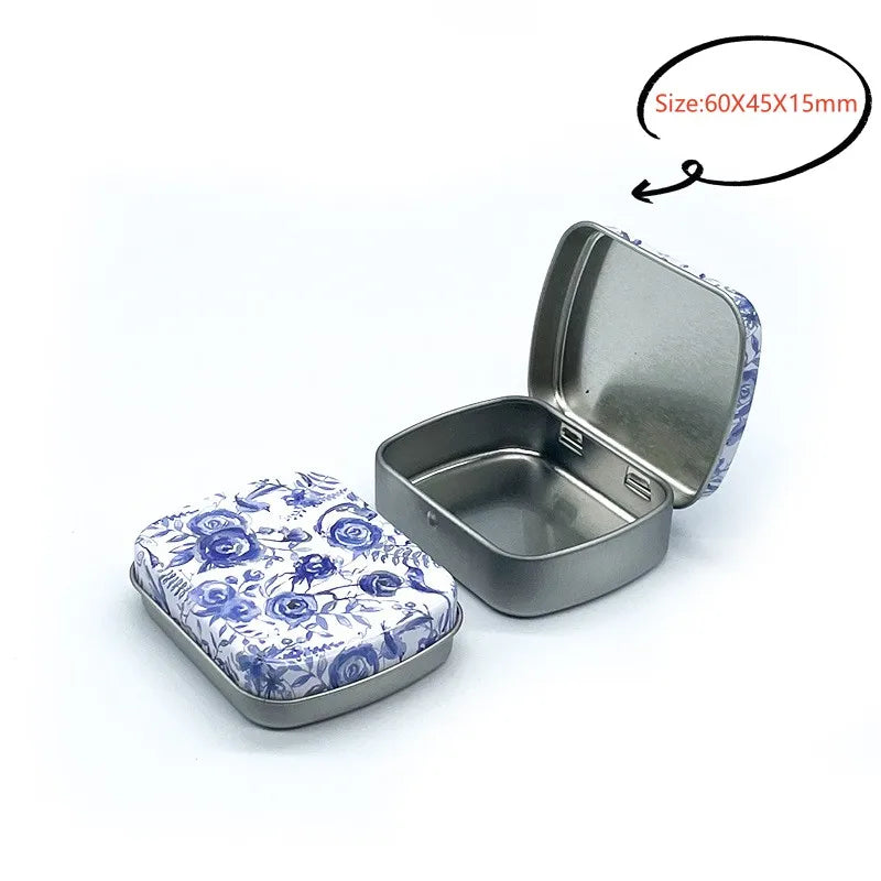 New Square Tin Storage Box – Silver Metal Box for Jewelry, Coins, Keys & Candy