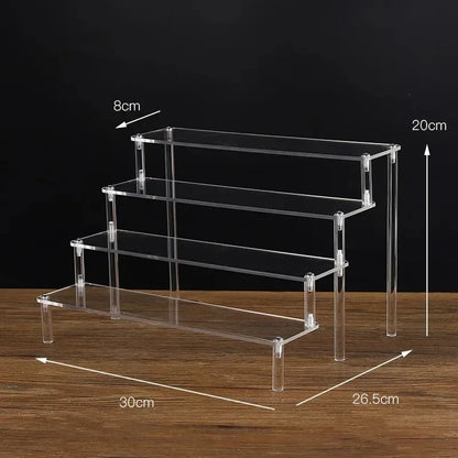 1-5 Tier Iridescent Acrylic Display Risers Stand Shelf for Figures Collectibles Cupcakes Perfumes Jewel Decorating & Organizing