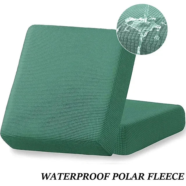 Waterproof Sofa Seat Cushion Cover Jacquard Polar Fleece Sofa Covers Elastic Removable Couch Cover Pets Kids Furniture Protector