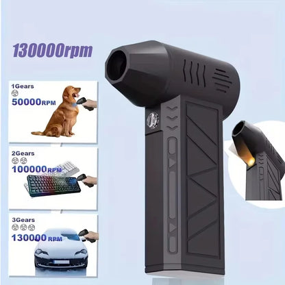 2026 New  Brushless Turbo Fan 240W High-Speed Portable 8000mAh Rechargeable 57m/s Typhoon Wind Type-C Charging Camping Fan