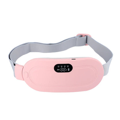 Electric Waist Massage Period Cramp Massager Vibrating Heating Belt for Menstrual Waist Stomach Abdominal Warm Palace Belt